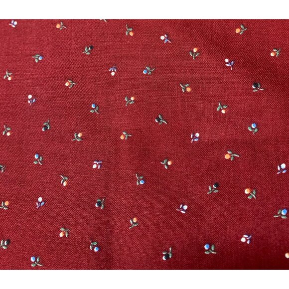 Vintage Cranston Print Works Floral Fabric 1/4 yard Red Cotton Crafts & Sewing P - Picture 1 of 5